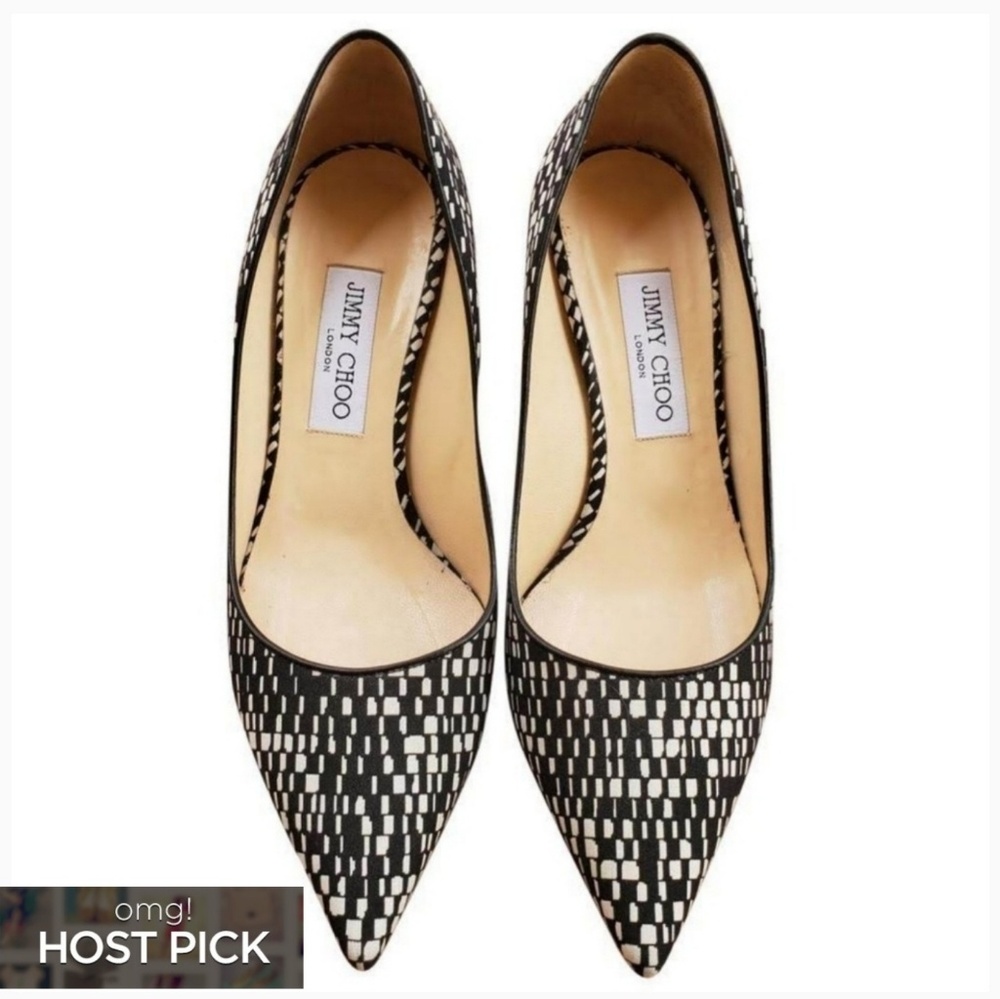 Jimmy Choo Aza Kitten Heels Geo Print 39 9 - Picture 1 of 8